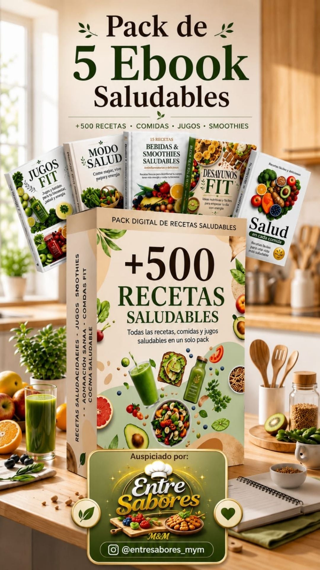 PACK de 5 LIBROS saludables +500 recetas