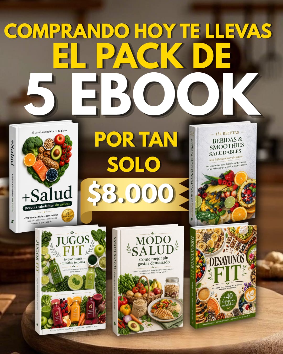 PACK de 5 LIBROS saludables +500 recetas
